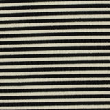 Black Horizontal-Stripe Jersey Knit, Poly-Viscose