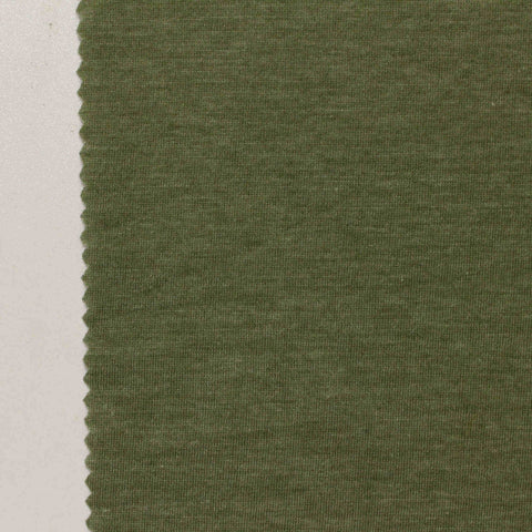 Olive Heather Jersey Knit, 140 gsm