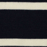 Navy Horizontal-Stripe Chunky Knit, Viscose-Poly — texture