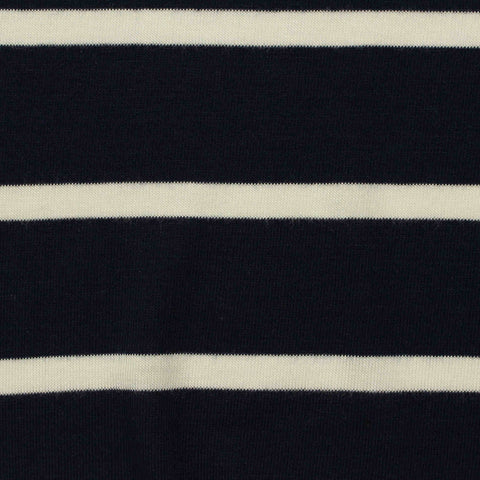 Navy Horizontal-Stripe Chunky Knit, Viscose-Poly, 200 gsm, 150 cm, ref EF-211166