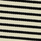 Black Horizontal-Stripe Chunky Knit, Cotton-Poly — texture