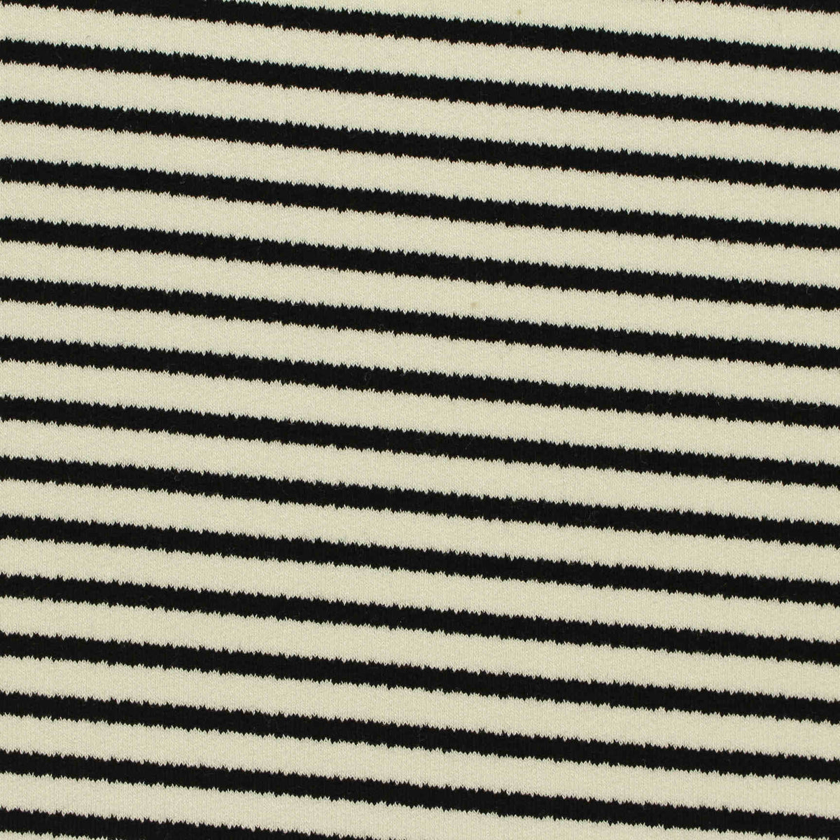 Black Horizontal-Stripe Chunky Knit, Cotton-Poly, 305 gsm