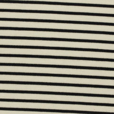 Black Horizontal-Stripe Knit, Poly-Viscose, 160 gsm