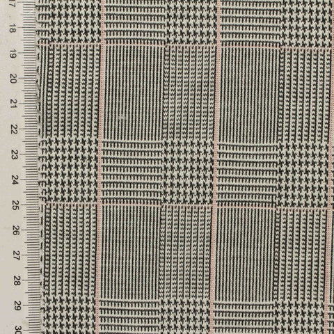 Black Plaid Jacquard, Polyester, 260 gsm, 165 cm, ref EF-211203