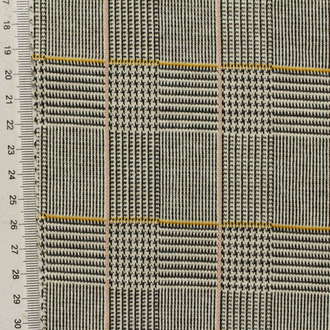 Black Houndstooth Jacquard, Polyester, 260 gsm, 165 cm