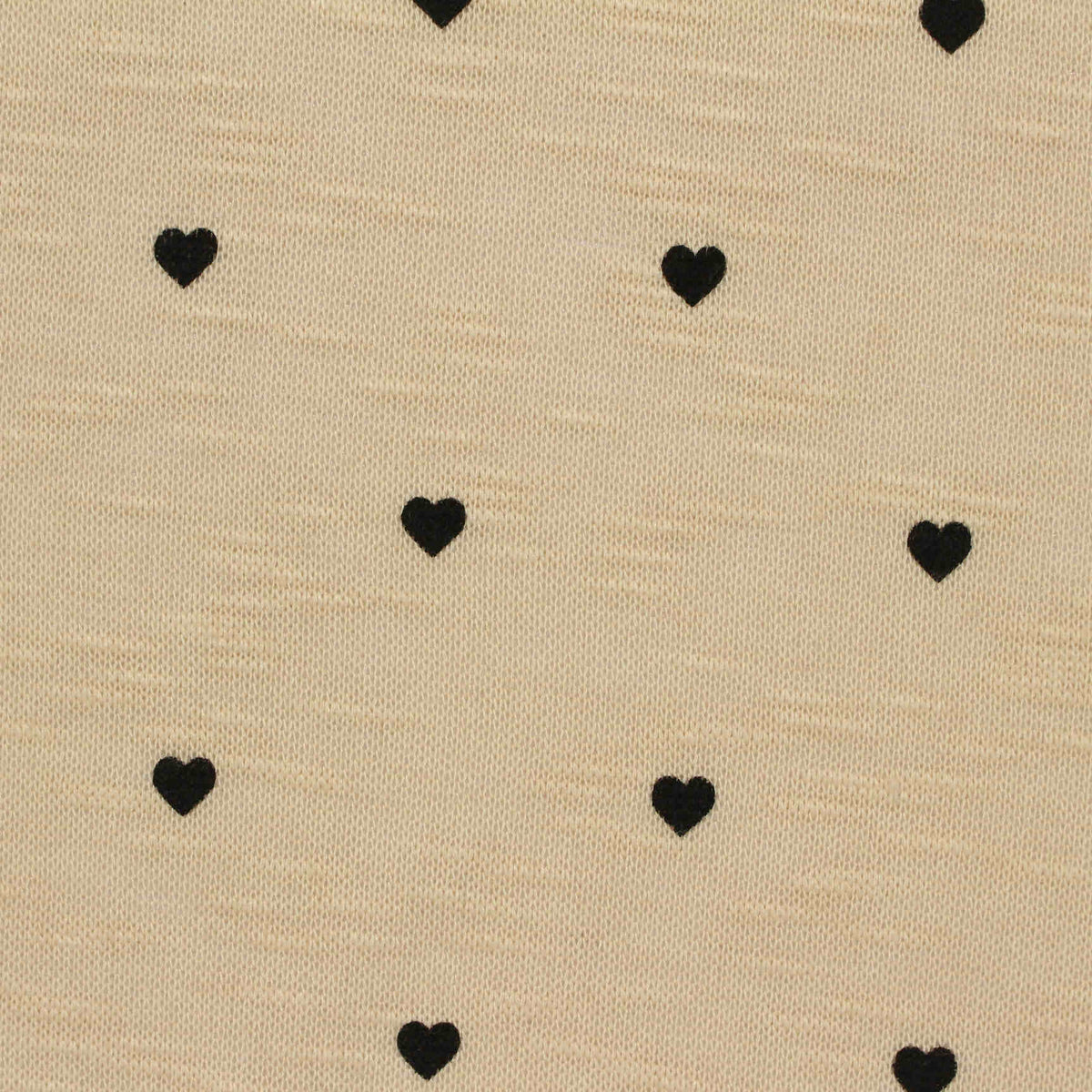 Black Hearts Knit, Poly-Viscose, 175 gsm