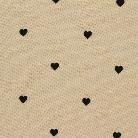 Black Hearts Knit, Poly-Viscose, 175 gsm