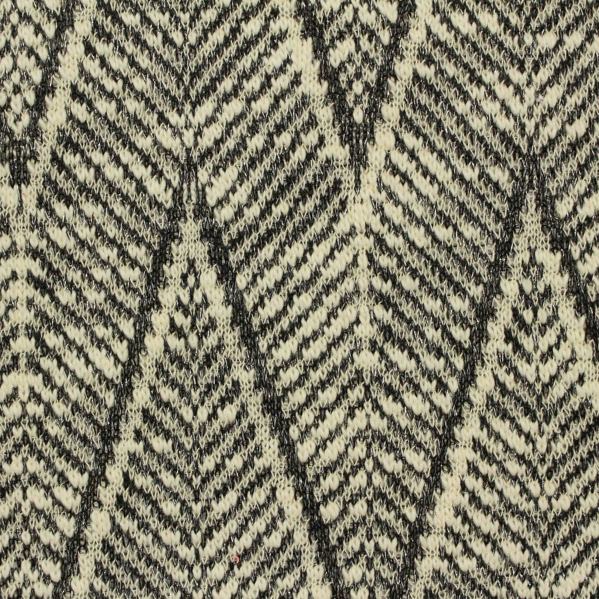 Black Chevron Jersey Knit, Cotton-Poly
