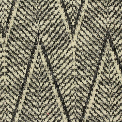 Black Chevron Jersey Knit, Cotton-Poly