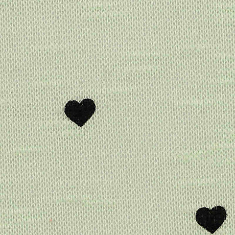 Black Hearts Knit, Poly-Viscose, 180 gsm