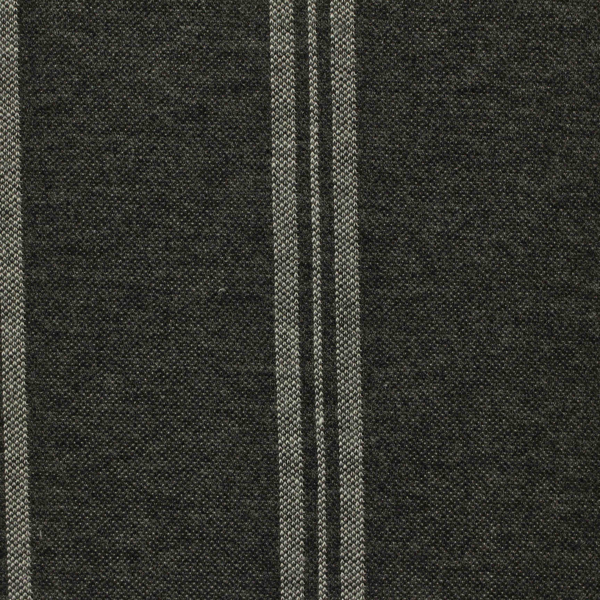 Dark Grey Vertical-Stripe Interlock Knit, Poly-Viscose