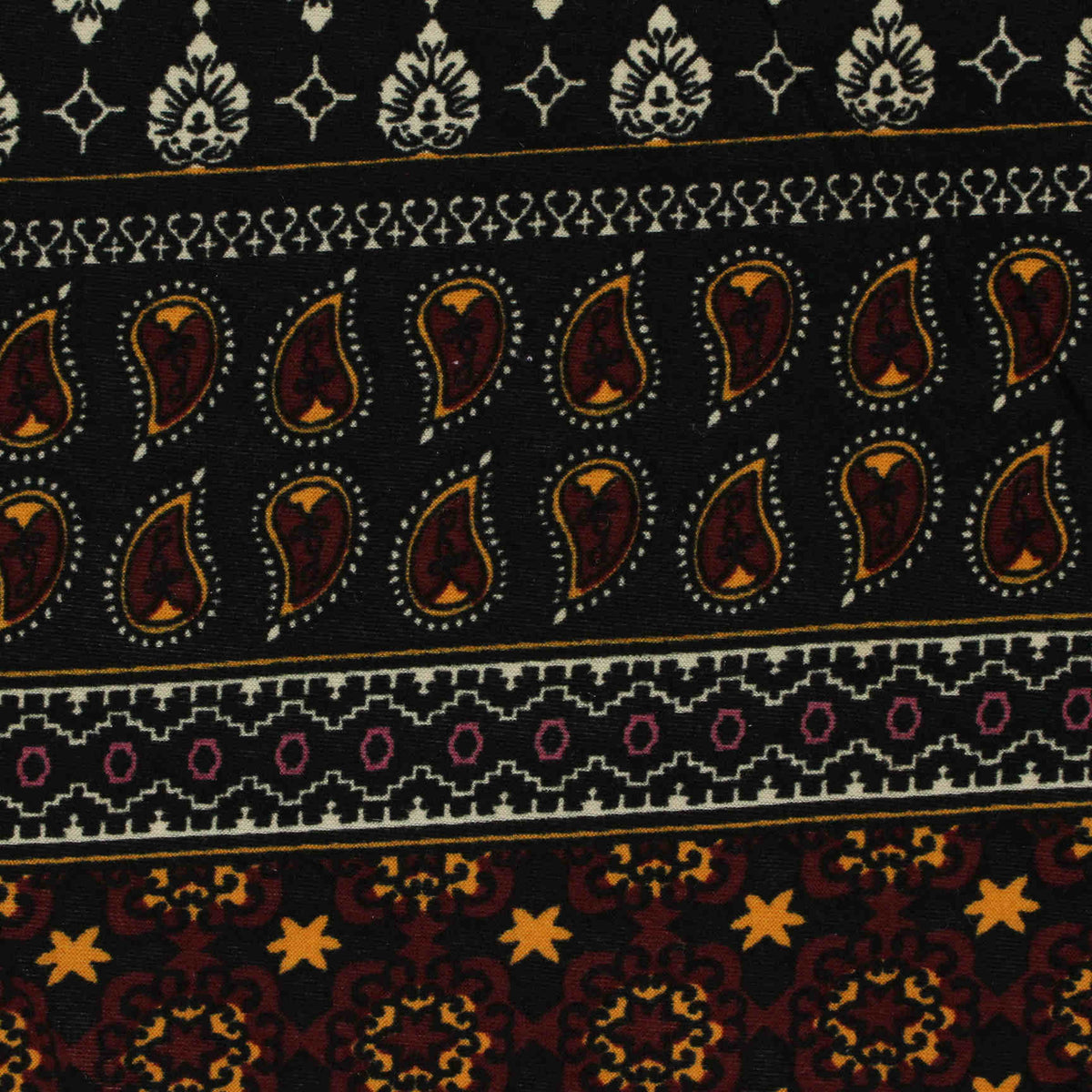 Black Paisley Milk Silk Knit, Polyester
