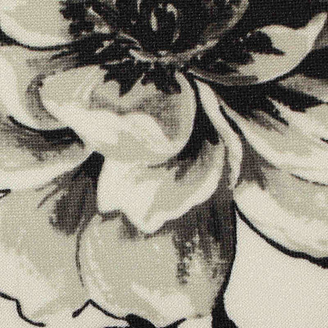 Black Floral Scuba Knit, Polyester, 240 gsm