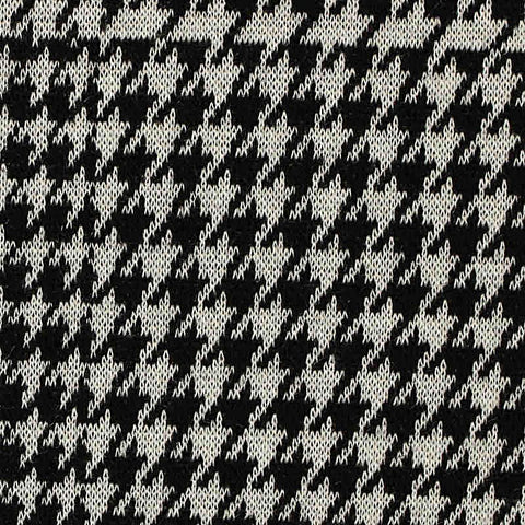 Black Houndstooth Jacquard, Poly-Viscose, 225 gsm