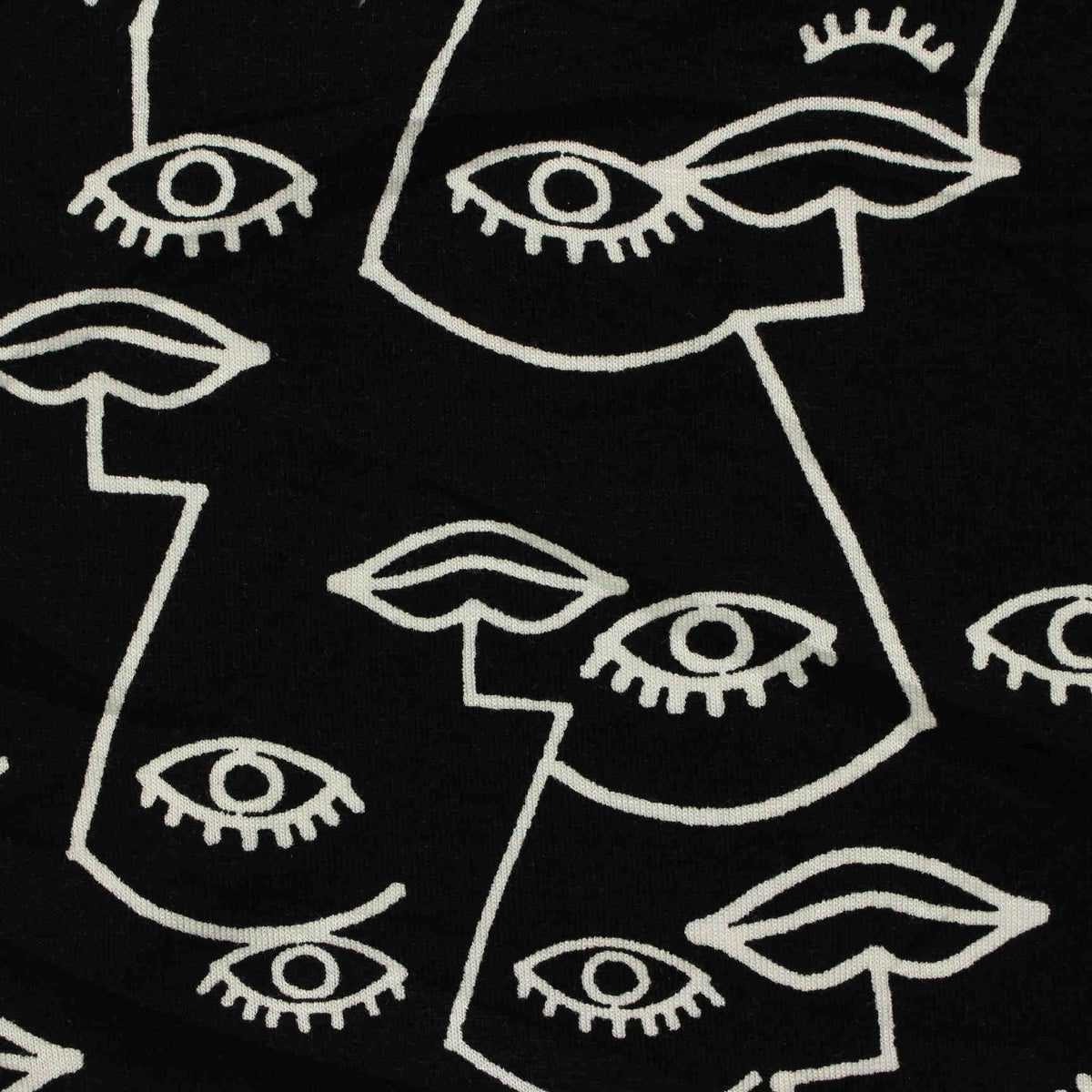 Jacquard Viscose Stretch Knit Fabric, 190 gsm, 152 cm — Black