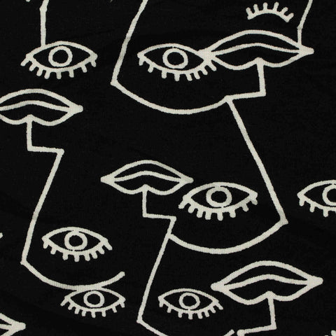 Jacquard Viscose Stretch Knit Fabric, 190 gsm, 152 cm — Black