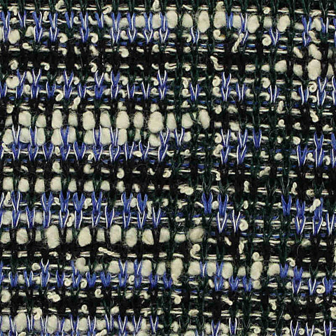 Blue Horizontal-Line Interlock Knit, Poly-Acrylic