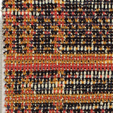 Black Irregular-Plaid Interlock Knit, Poly-Cotton — texture