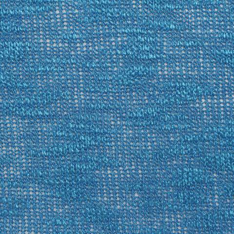 Viscose Polyester Stretch Chunky Knit Fabric, 163 gsm, 152 cm — Blue