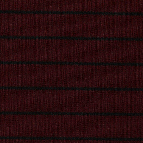 Black Horizontal-Stripe Rib Knit, Viscose-Poly, 206 gsm