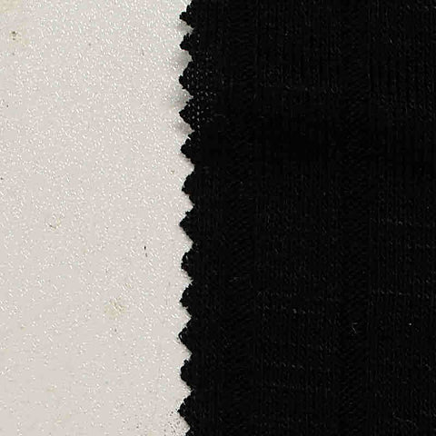 Viscose Polyester Stretch Rib Knit Fabric, 215 gsm, 160 cm — Black