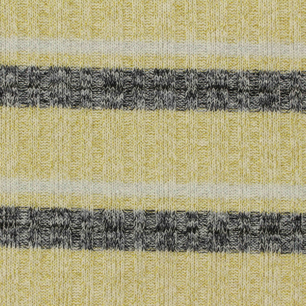 Dark Grey Horizontal-Stripe Rib Knit, Poly-Viscose, 230 gsm
