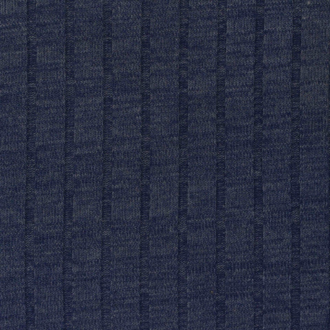 Polyester Stretch Rib Knit Fabric, 188 gsm, 155 cm — Navy