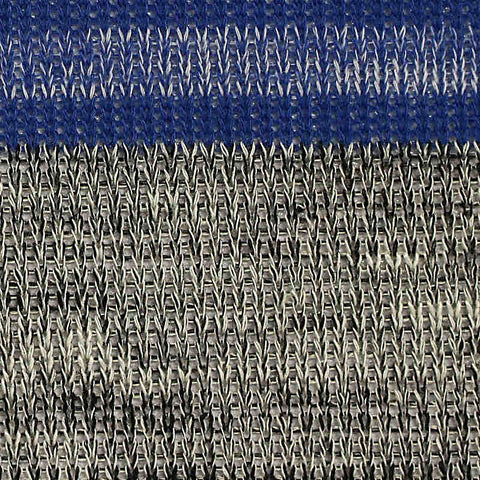Blue Horizontal-Stripe Chunky Knit, Poly-Viscose, 159 gsm