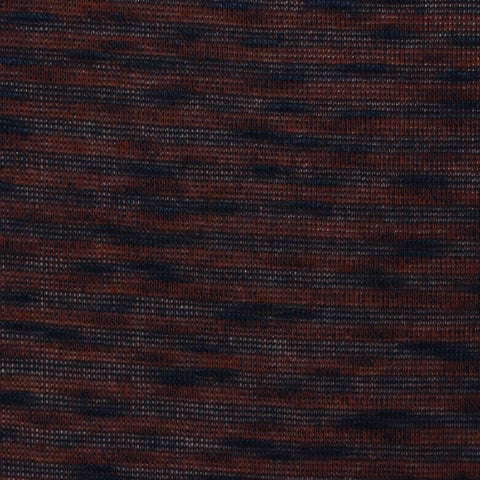 Rust Horizontal-Stripe Chunky Knit, Viscose-Poly