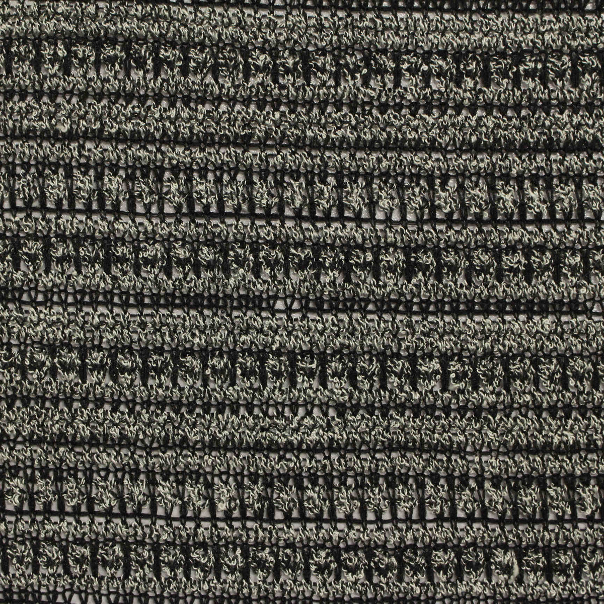 Black Horizontal-Stripe Chunky Knit, Poly-Viscose, 193 gsm