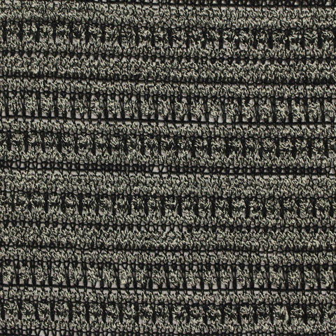 Black Horizontal-Stripe Chunky Knit, Poly-Viscose, 193 gsm