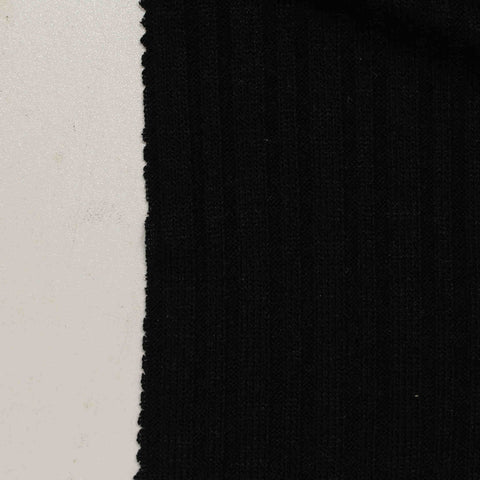 Viscose Polyester Stretch Rib Knit Fabric, 189 gsm, 165 cm — Black