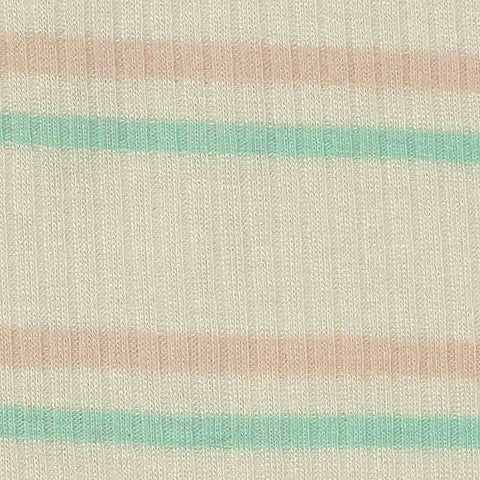 Pink Horizontal-Stripe Rib Knit, Viscose-Poly, 237 gsm