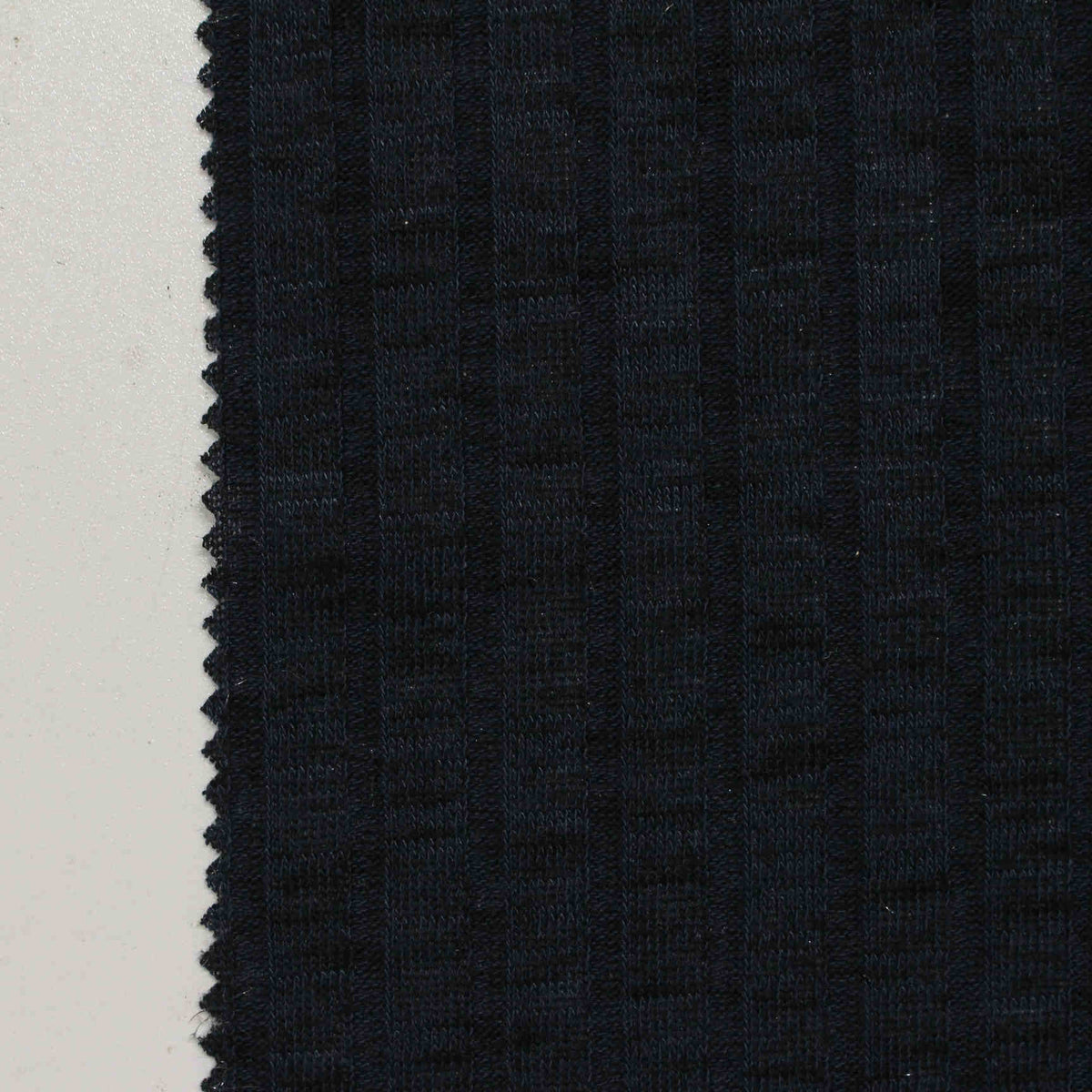 Dark Blue Square Rib Knit, Viscose-Poly