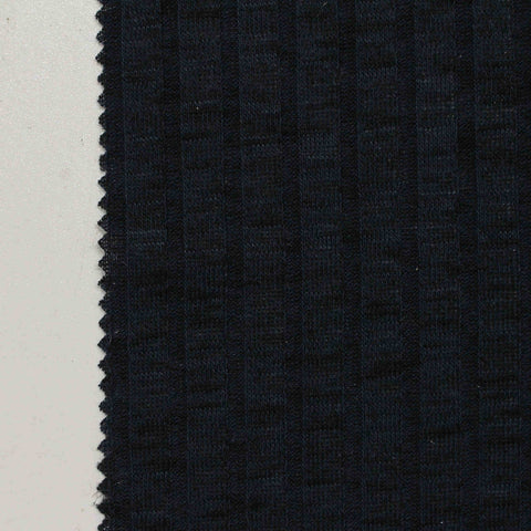 Dark Blue Square Rib Knit, Viscose-Poly