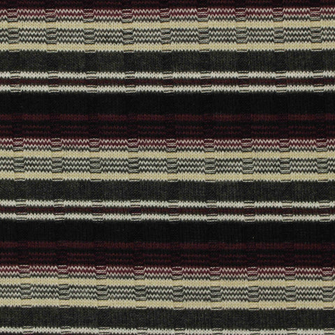 Dark Grey Horizontal-Stripe Rib Knit, Polyester, 205 gsm