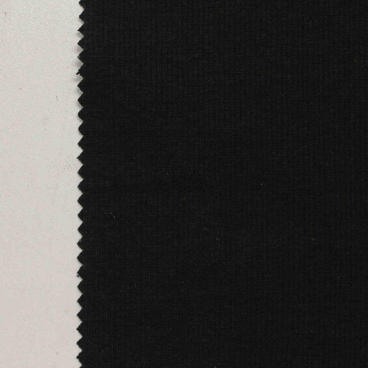 Cotton Polyester Stretch Rib Knit Fabric, 241 gsm, 150 cm — Black
