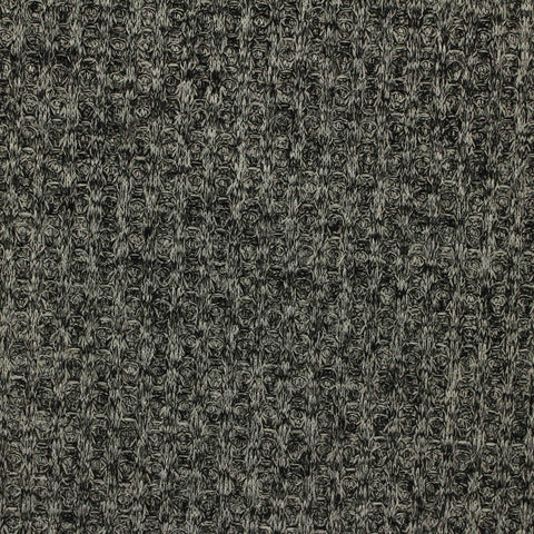 Black Marl Rib Knit, Poly-Viscose, 176 gsm