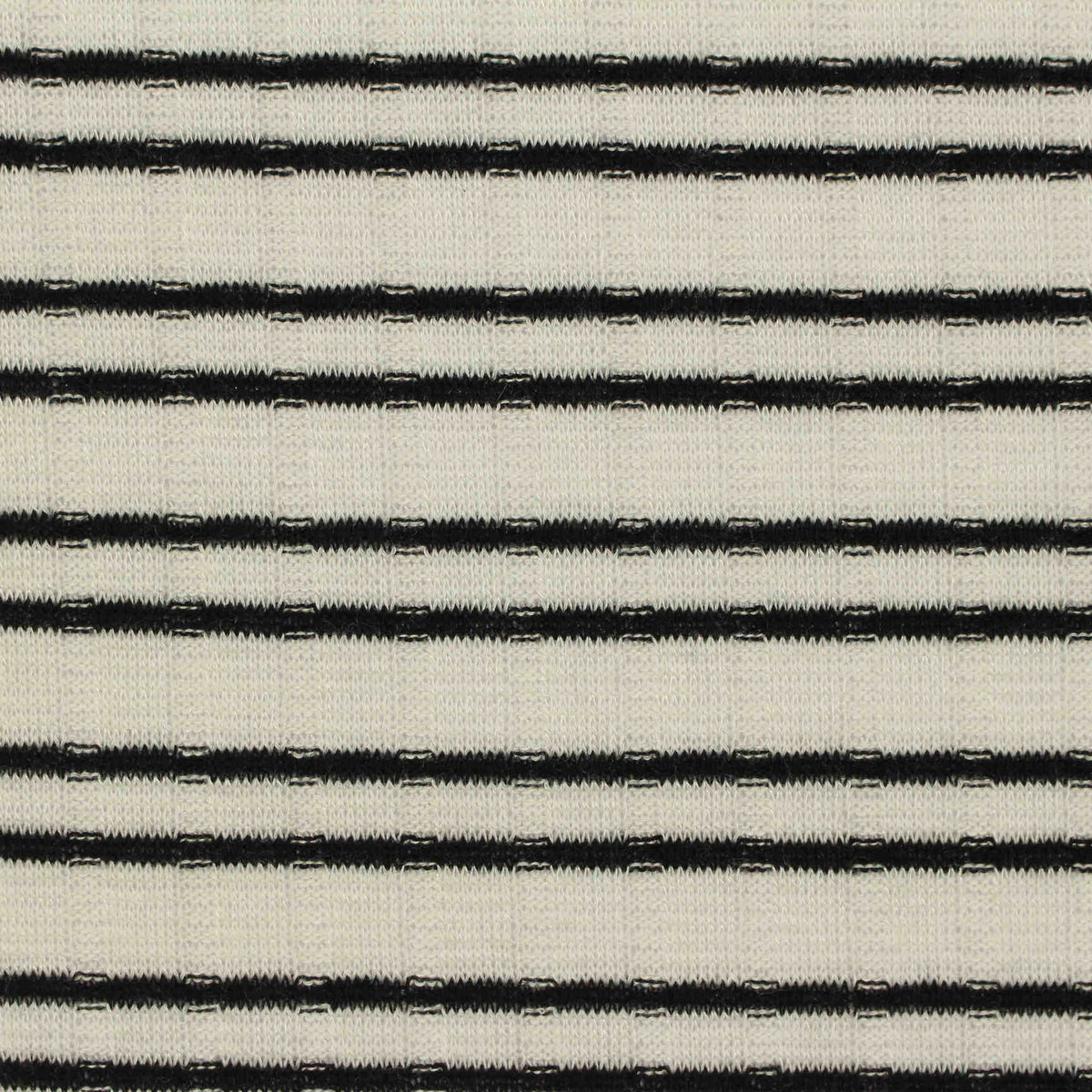 Black Horizontal-Stripe Rib Knit, Polyester