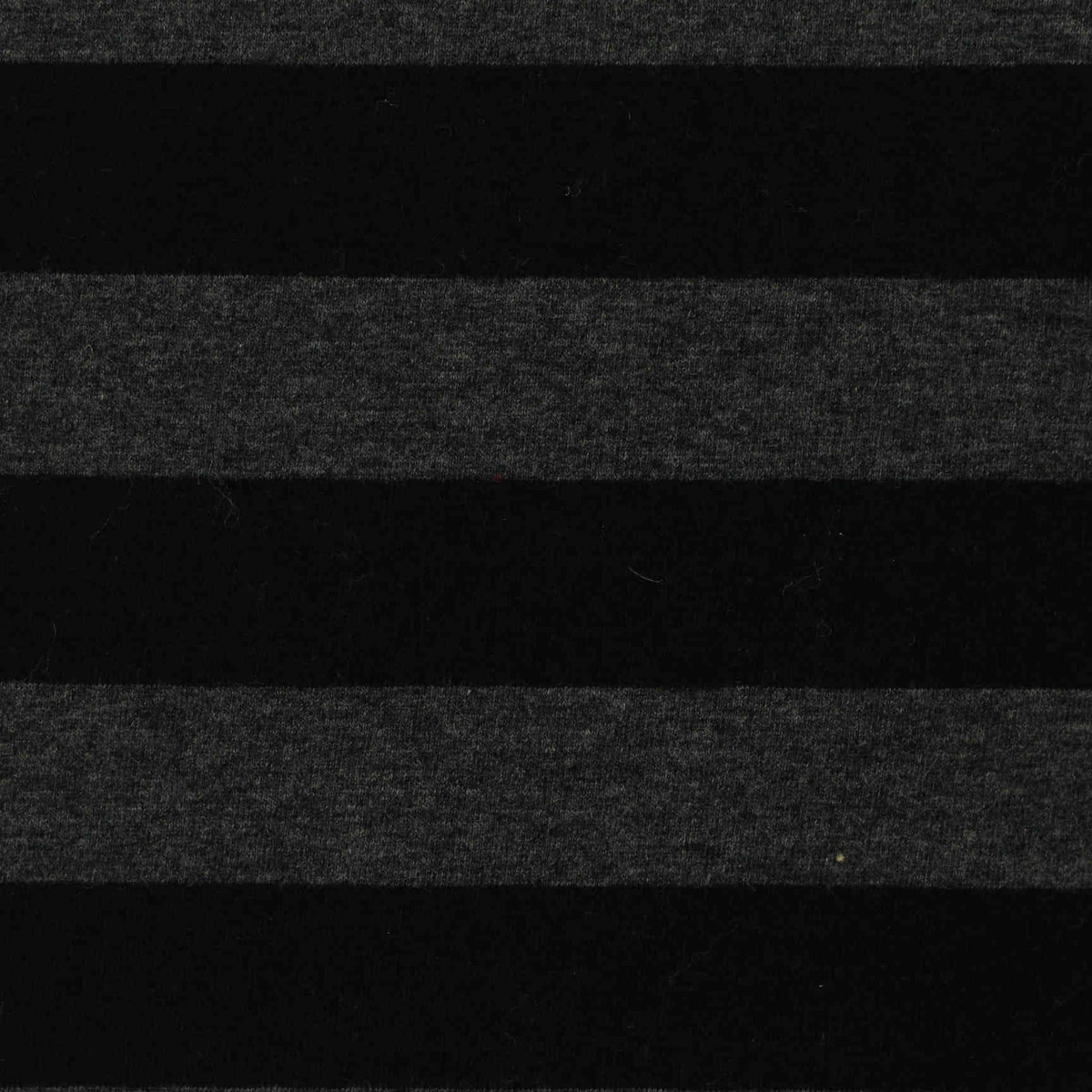 Black Horizontal-Stripe Jersey Knit, Cotton, 198 gsm