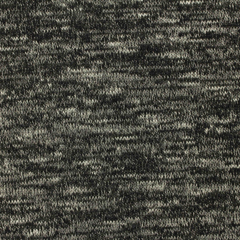 Black Heathered-Marl Chunky Knit, Poly-Viscose, 196 gsm