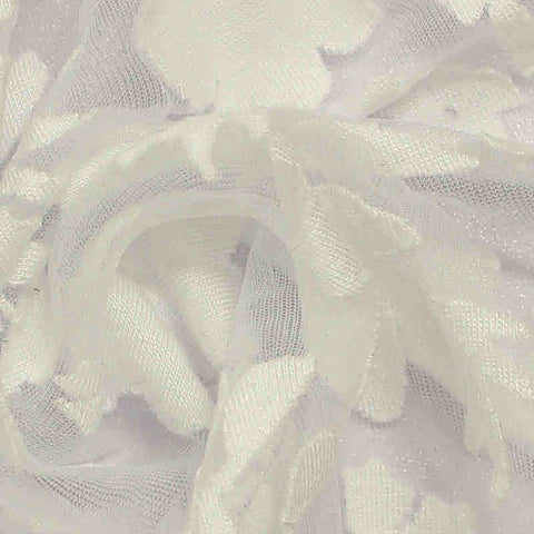 White Tone-on-Tone Floral Jacquard, Viscose, 100 gsm