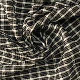 Black Textured-Check Crepe, Poly-Viscose