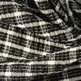 Black Textured-Check Crepe, Poly-Viscose — texture