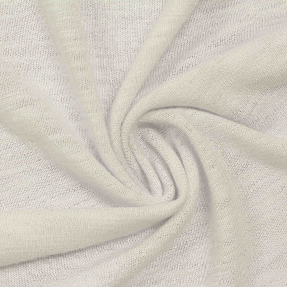 Slub Polyester Stretch Jersey Knit Fabric, 273 gsm, 164 cm — White