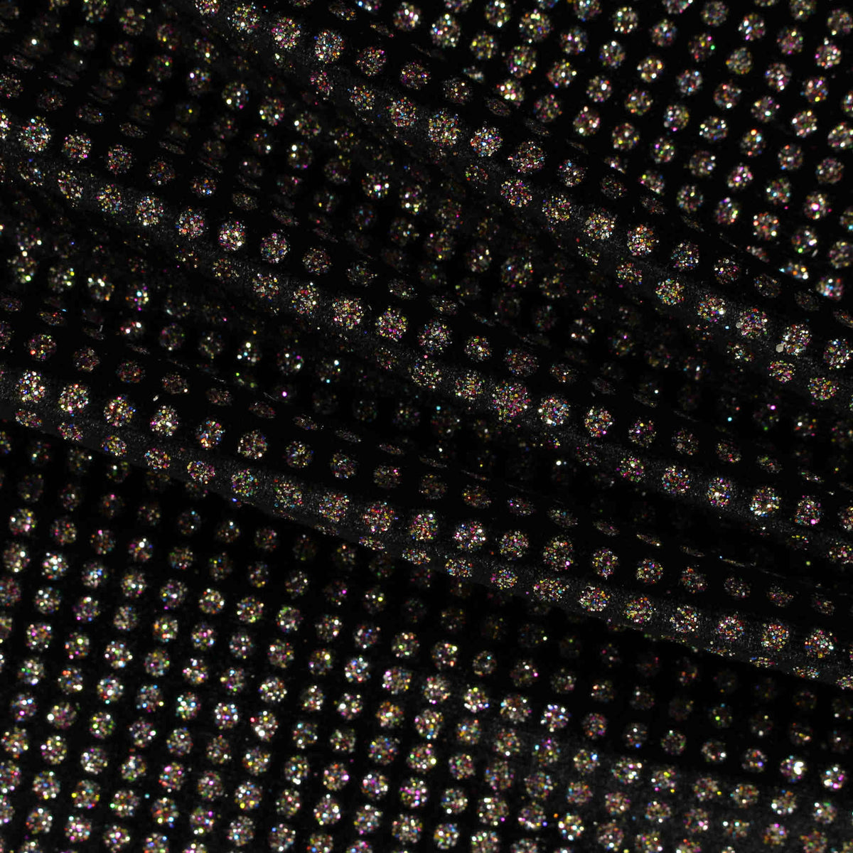 Black Glitter-Dot Knit, Polyester, 269 gsm