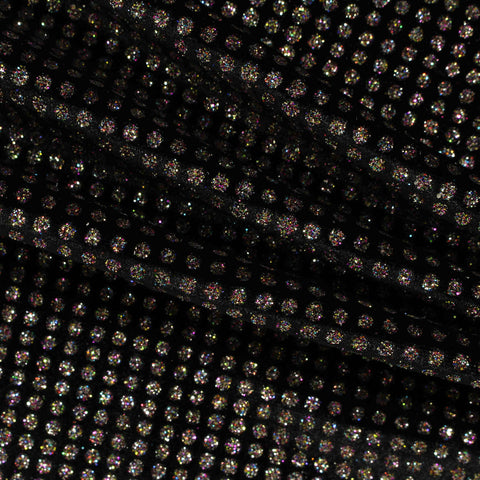 Black Glitter-Dot Knit, Polyester, 269 gsm
