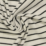 Black Horizontal-Stripe Rib Knit, Poly-Viscose