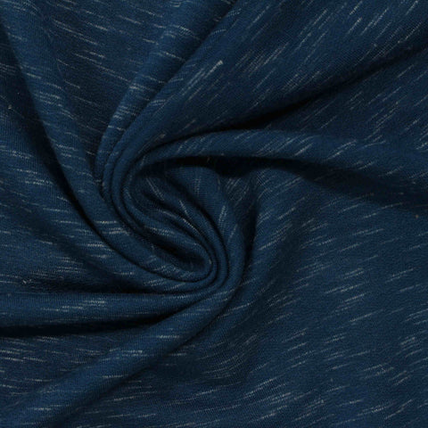 Dark Blue Marl French Terry, Viscose, 330 gsm