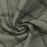 Grey Plaid Interlock Knit, Polyester